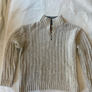 Marks & Spencer North Coast Men’s Ribbed Knit Half Zip Sweater XL Gray Beige